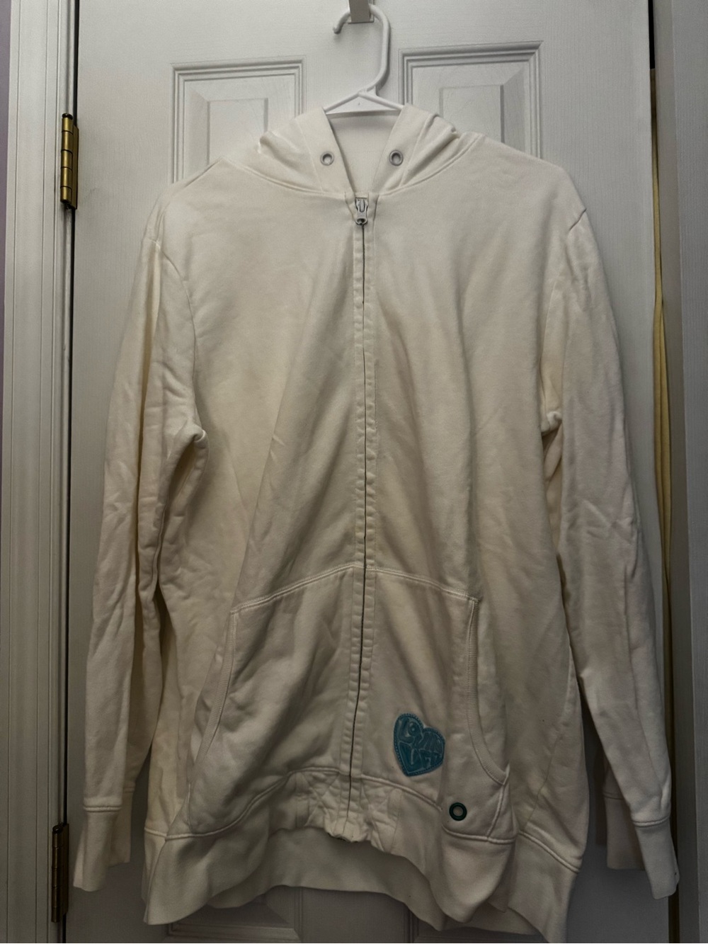 Vintage Old Navy Cream Full-Zip Hoodie Jacket - Lightweight Casual Pullover